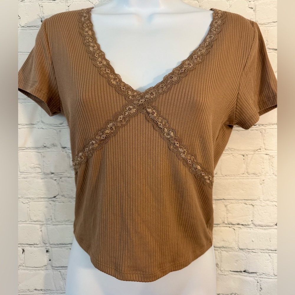Nwt Pink Rose low V top